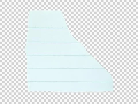 White lined torn edge note paper isolated on transparent background. Stock Photos