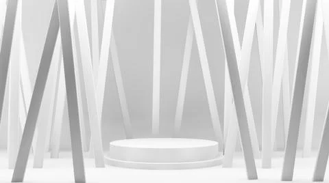 White lines 3d rendering background Stock Illustration