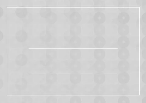 White lines and copy space against square and circular shapes on grey background Illustrazione stock