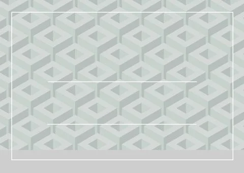 White lines and copy space against 3d structures in seamless pattern on grey 库存插图