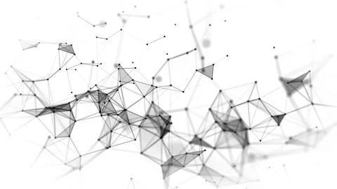 White lines and dots abstract technology motion background Video stock 154545327