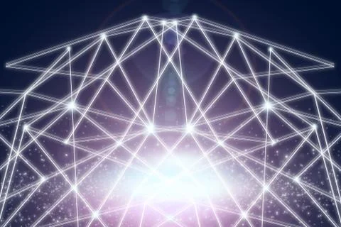 White lines and dots Stock Illustration