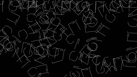 White lines on a black background create an inscription. Stock Footage 146649283