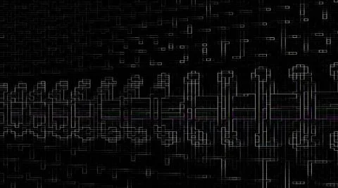 White lines on a black background create an abstract pattern. Stock Illustration