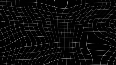 White lines form a warped grid on black background animation Stock Footage 295774382