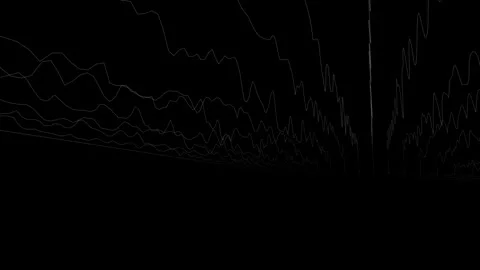 White lines forming distorted surface on black background.  Stock Footage 259686858