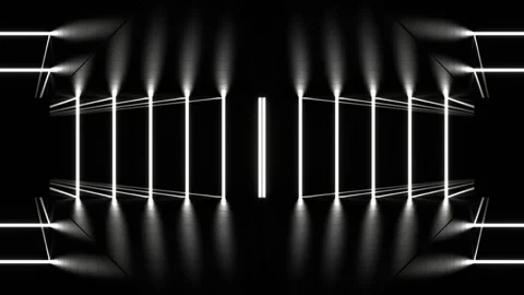 White Lines Move in Different Directions Kaleidoscope Background VJ Loop Stock-Footage 335523301