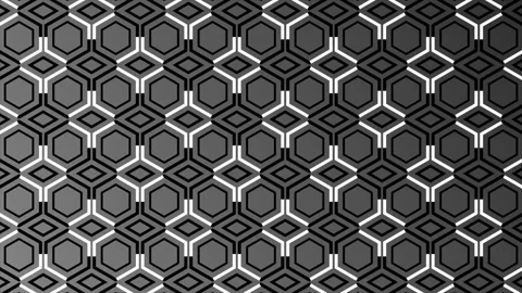 White lines moving over hexagonal pattern White color background Stock Footage 271158261