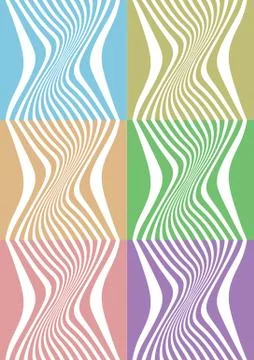 White Lines Pattern on Colored Background with Optical Illusion Effect Abstra Stockillustratie