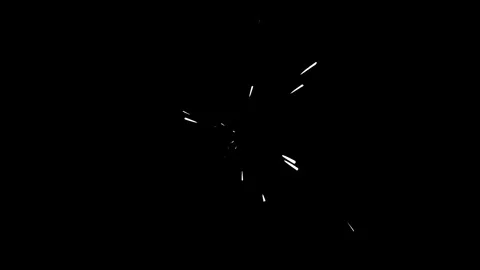 White lines radiate outward from a central point on black. Stock Footage 301865131