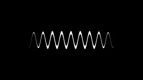 White lines wind wave stream animation isolated on black background Stock Footage 344839562