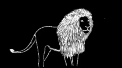 White lion animation Stock Footage 171739926