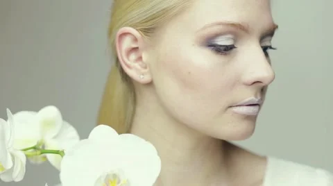 White lips beauty Stock Footage 49935408