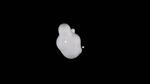 White liquid animation loopable Stock Footage 145874269