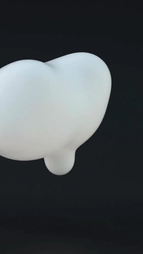 White liquid blobs merging and floating on black background Stock Footage 334184015