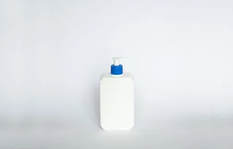 White liquid container, Cosmetic plastic bottle for gel, lotion, cream, shampoo Stock Photos