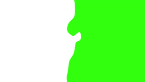 White liquid effect transitions on a chroma green background Stock Footage 169365271