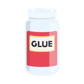 White liquid glue in a plastic bottle for art craft vector illustration Illustrazione stock