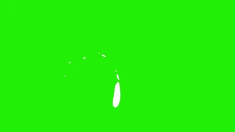 White liquid line splash FX animation, 2D hand-drawn fluid stroke element Stock-Footage 321374823