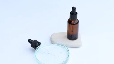 White liquid or raw material for skin care product Stock Footage 223673300