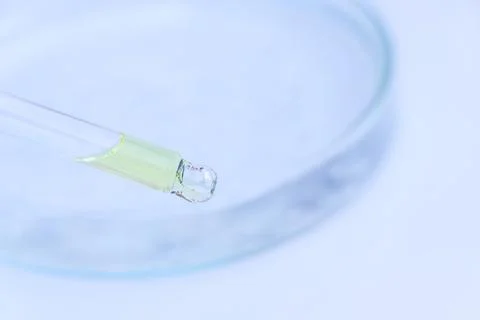 White liquid or raw material for skin care product 스톡 사진