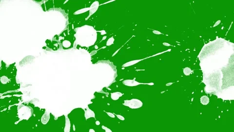 White liquid splash exploding and filling entire bright green screen. Video stock 335742958