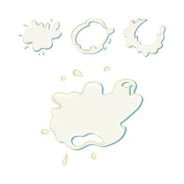 White liquid splashing creating abstract shapes Illustrazione stock
