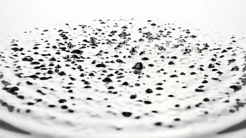 White liquid surface, abstract, oil, fluid, ferrofluid - 4K Stock Footage 77263639