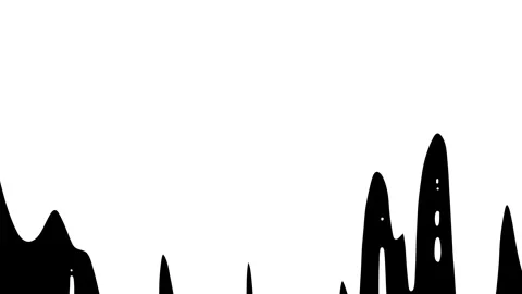White liquid transitions in hand drawn cartoon doodle style on plain black .. Stock Footage 276966094