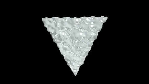 White Liquid Triangle on Black Background. Loop Animation Stock Footage 103356552