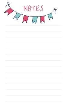White list Notes with cute bright design elements. Stock Illustration
