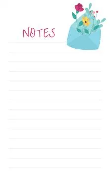 White list Notes with cute bright design elements. Stock Illustration