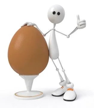 White little man with egg Stock Illustration