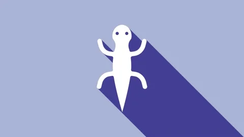 White Lizard icon isolated on purple background. 4K Video motion graphic Stock Footage 148300758