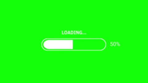 White Loading Bar with 0–100 Percent Counter on Green Screen. Vídeo Stock 341815575