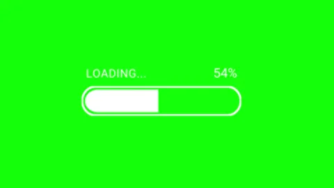 White Loading Bar with 0–100% Percentage Counter Animation on Green Screen. Vídeo Stock 341815558