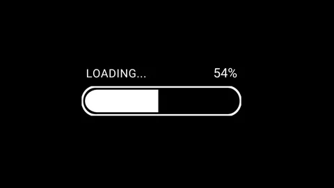White Loading Bar with 0–100% Percentage Counter Animation. Vídeo Stock 341815603