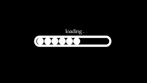 White loading bar and text waiting screen animation Stock Footage 337182777