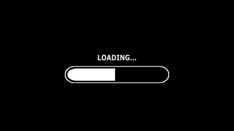 White Loading Bar Filling Animation on Black Background HD. Vídeo Stock 341815599