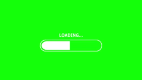 White Loading Bar Filling Animation on Green Screen HD. Vídeo Stock 341815614