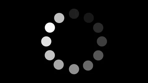 White Loading circles animation on black background. Stock Footage 257453567