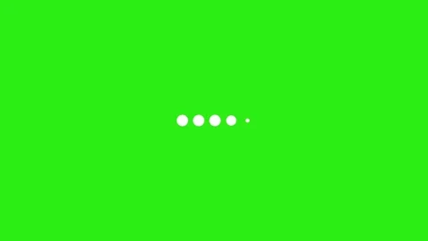 White loading dots on 4K green screen background showing delay or processing Stock Footage 322178518