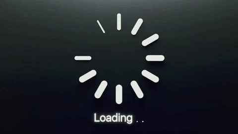 White loading spinner animation on a dark gray background Video stock 333835961