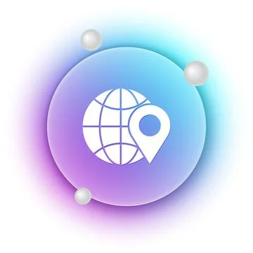 White Location on the globe icon isolated on white background. World or Ear.. 스톡 일러스트