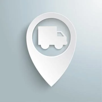 White Location Marker Delivery Van Stock Illustration