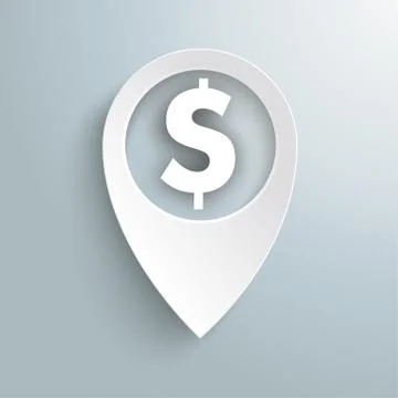 White Location Marker Dollar Stock Illustration