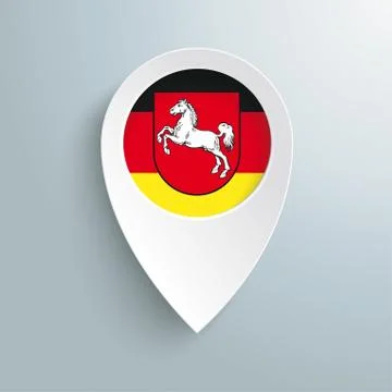 White Location Marker Lower Saxony Stock Illustration