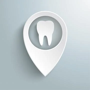 White location marker tooth piad Stock Illustration