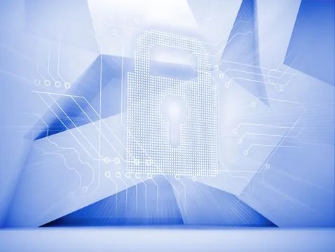 White lock on abstract background Illustrazione stock