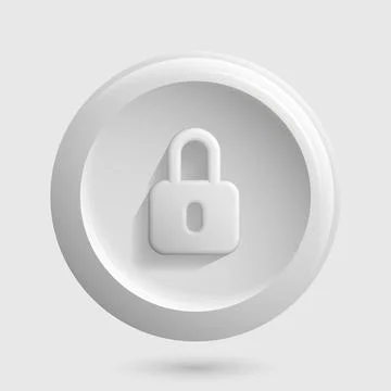 White Locker Icon. Security Isolated Design Element without color Stock Illustration